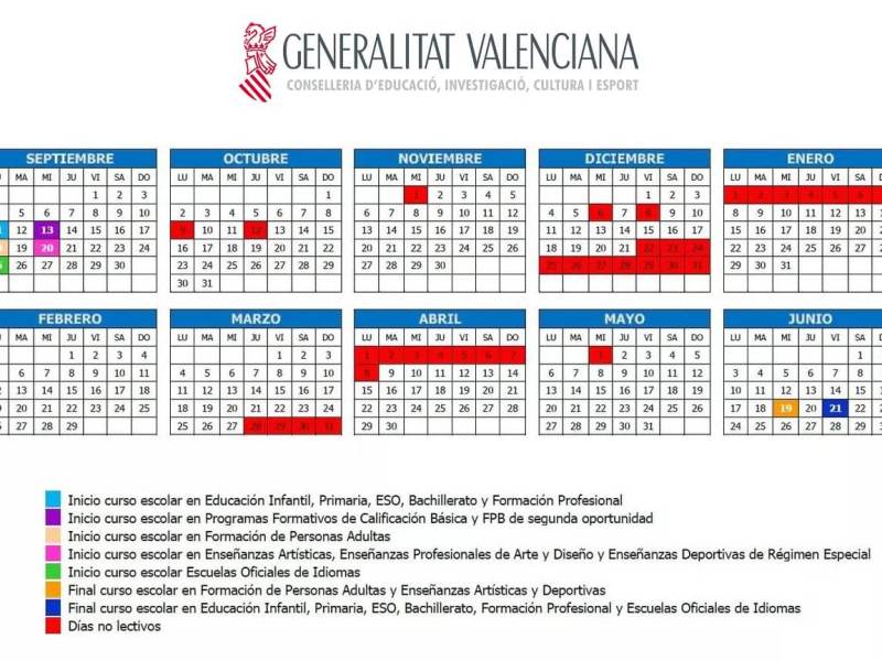 CALENDARI ESCOLAR PER AL CURS&nbsp;23-24